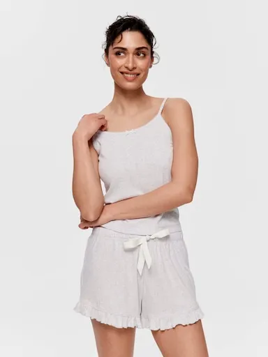 Light Grey Logo Pointelle Cami
