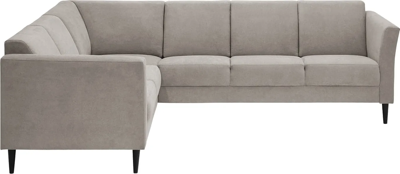 Naxos hjørnesofa 2 seter, med hjørne og 3 seter i stoffet Soro Greige