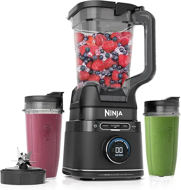 Detect Power Blender Pro + Personal Single-Serve, BlendSense Technology, For-Smoothies, Food and More, Compact Kitchen Countertop, 1800 P-Watts, 72 oz. Pitcher, (2) 24 oz. Cups, Black, TB301