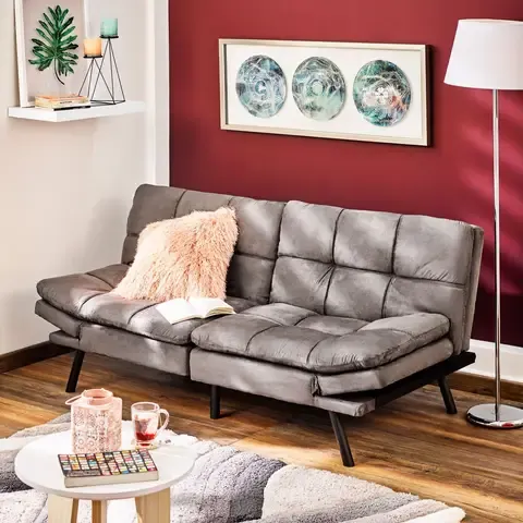 Futón Moscú Tela Gris