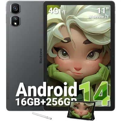 Blackview Tab 16 Pro 4G LTE+ 5G wifi, 16GB+256GB (1TB TF), 11 Zoll, FHD, Octa-Core, 7700mAh, 8MP+13MP, Gemini AI, mit Hülle, Stift, Android 14, T616