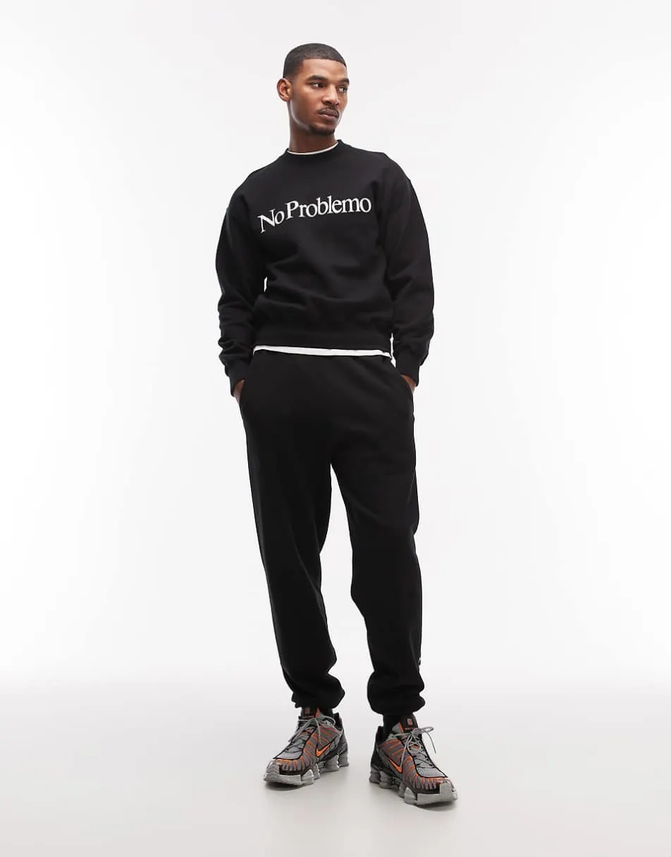 No Problemo logo sweatshirt co-ord in black