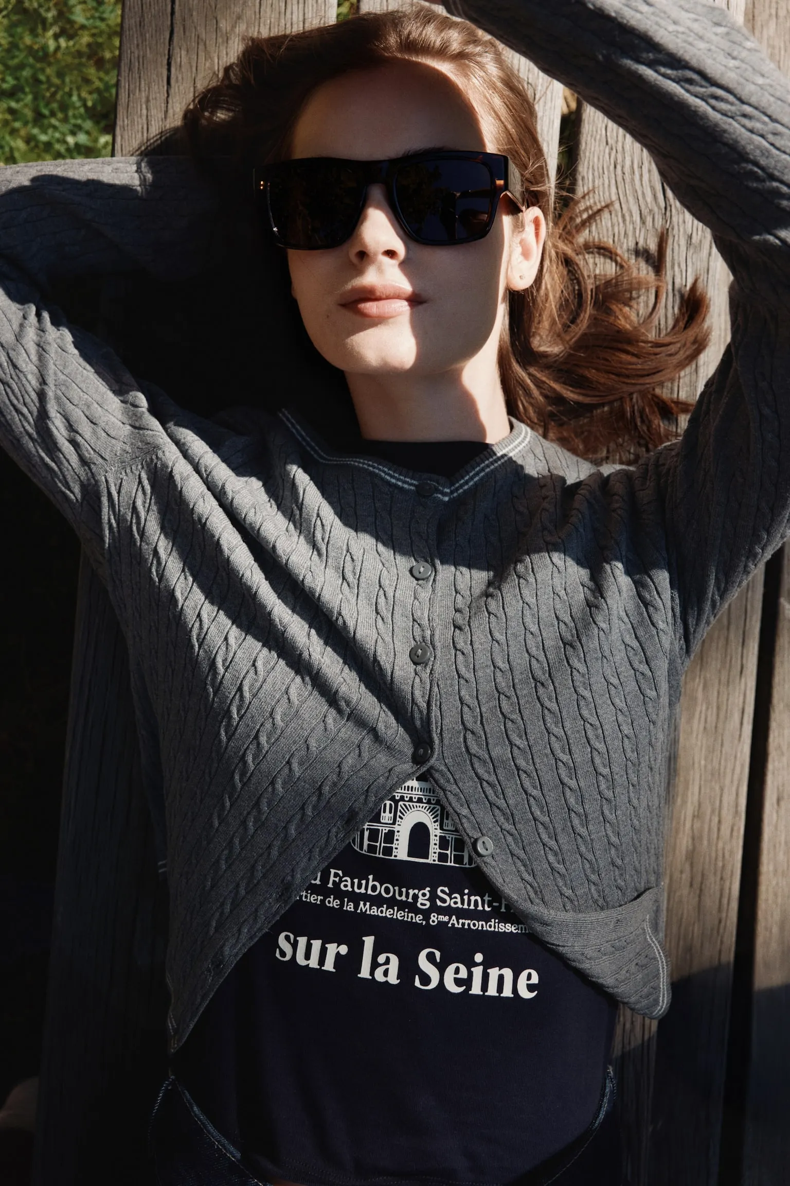 Cárdigan en tejido trenzado