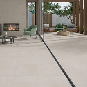 Suelo piscina porcelánico Hartley efecto piedra pearl 100x100 cm C3