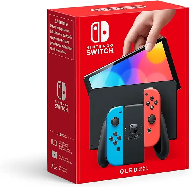 Nintendo Switch (OLED Model) - Neon Blue/Neon Red (Renewed)