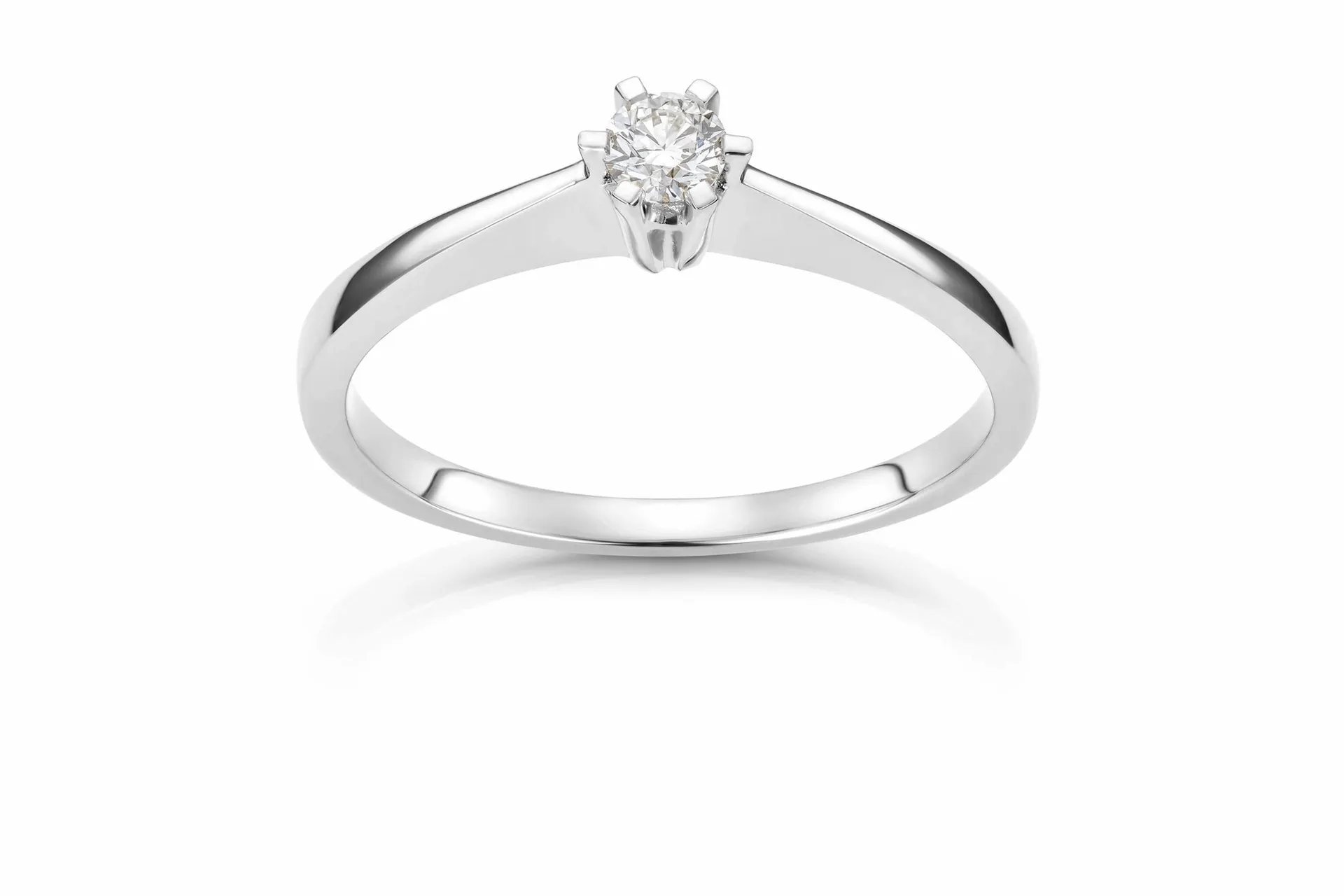 Helene diamantring i 585 hvitt gull 0,15 ct