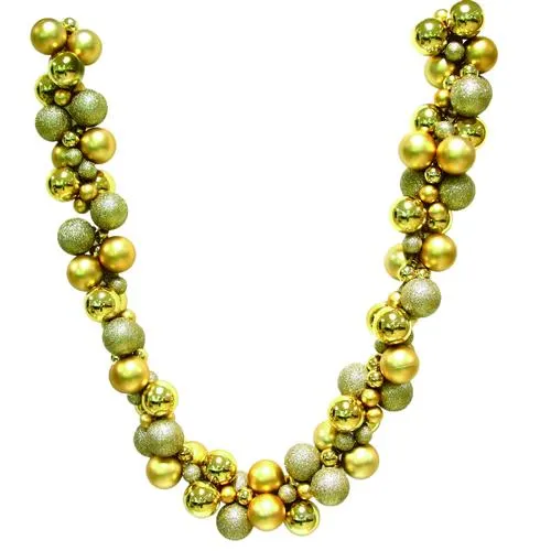 Enchanted Forest® 6' Gold 4.5" Shatterproof Ornament Garland