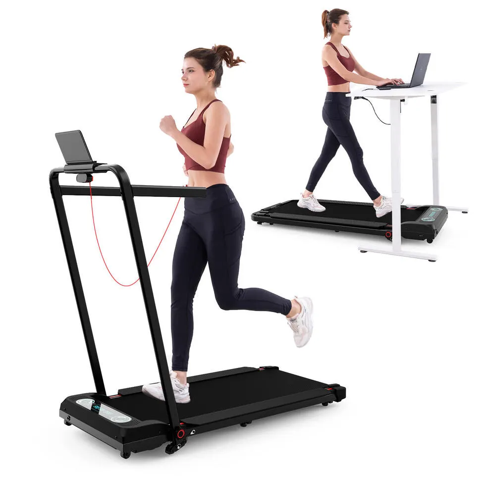 Skládací a nakláněcí běžecký pás 13,41 % - 1400 W - 8 km/h- LED světlo