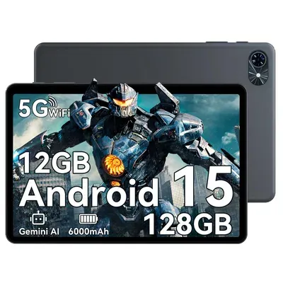 TABWEE T80 Tablet 10 Zoll, Android 16, 128GB ROM, 1280 x 800 HD, 6000mAh Akku, 5MP Kamera, 5G WiFi, Bluetooth , Gemini AI Tablet