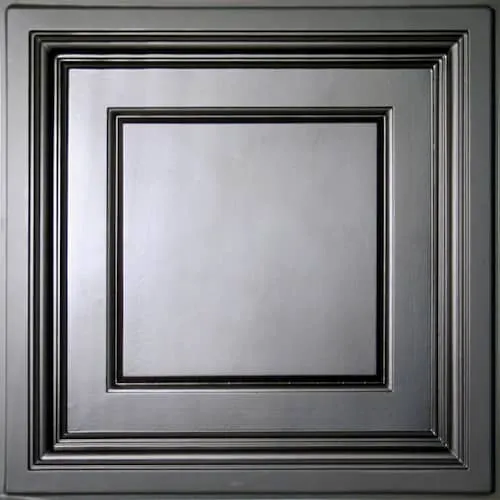 Madison Black Coffered Ceiling Tile, 2 Feet x 2 Feet Lay-in only