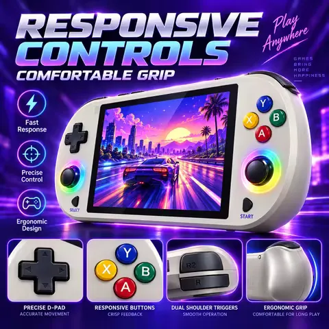New 128GB M22 Pro Portable Pocket Retro Handheld Video Game Console 5.0 Inch IPS Screen 1920*1080 Display Support LINUX Emelec