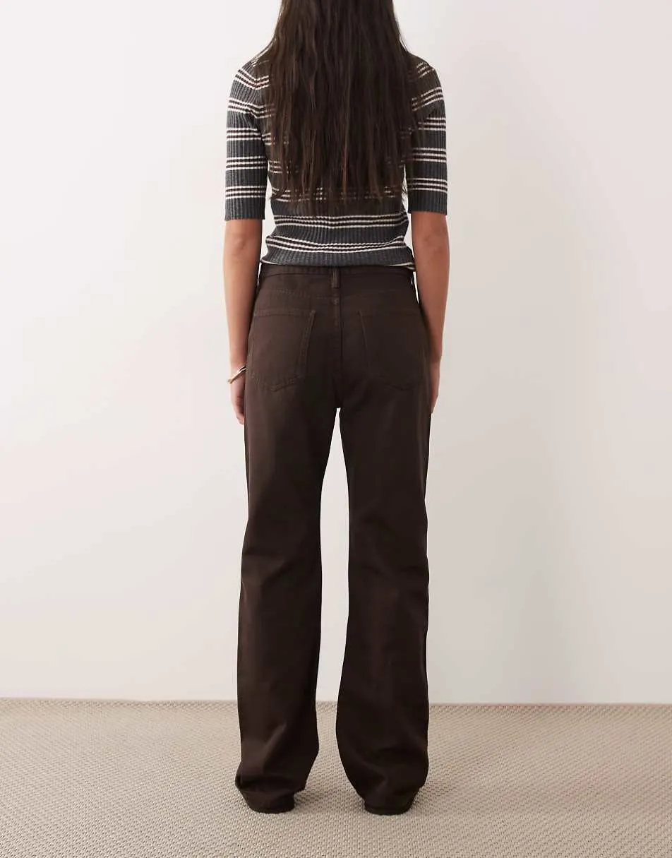 Mango Matilda 100% cotton straight jean in chocolate