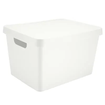 106 Qt Clear Plastic Stackable Storage Bin w/ White Latch Lid 4 Pack