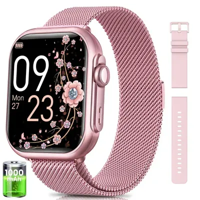 2026 1000mAh Akku Smartwatch Damen 1,83" AMOLED ,Fitness Tracker,Herzfrequenz,SpO2, Schlafmonitor,120+ Sportmodi, IP68,für Android & iOS–Geschenkidee