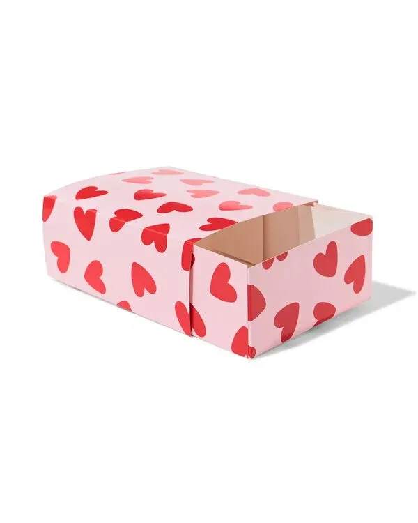 vouwbare doos S 7.5x15.5cm papier hartjes