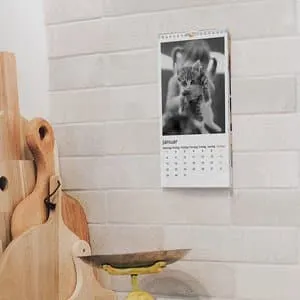 Fotokalender | Smal | Enkel hvit