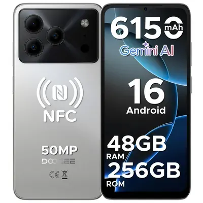 DOOGEE Note56 Plus Smartphone Handy, Android 16, 6,56" 90Hz, 6150mAh Akku, 48GB+256GB, 4G, 50MP, NFC, Fingerabdruck, Gesichtserkennung, ohne Vertrag