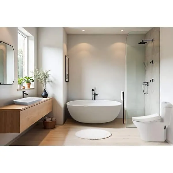S7A Washlet Bidet Seat, Prism 22 in.​ Sink, Niagara 58 in.​ Tub & Aquia IV Toilet Combo