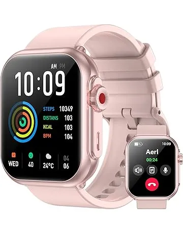 Smart Watch for Men Women, 1000mAh Battery 100-Day Standby Time, 1.85" HD Screen Fitness Tracker, 110+ Sport Modes, IP68 Waterproof, Heart Rate/Sleep Monitor, Fitness Watch for Android/iOS (Pink)