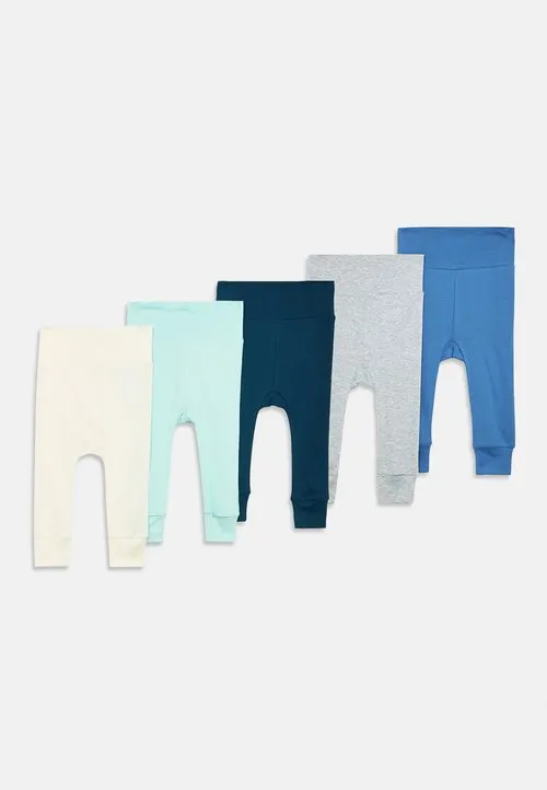 5 PACK UNISEX BABY LEGGINGS - Leggings - mottled light grey/blue/off white