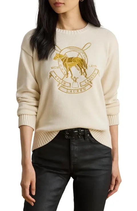 Lauren Ralph Lauren Embroidered Crewneck Sweater