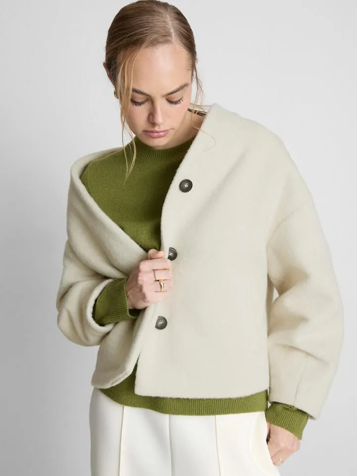 Veste droite sans col The Edit