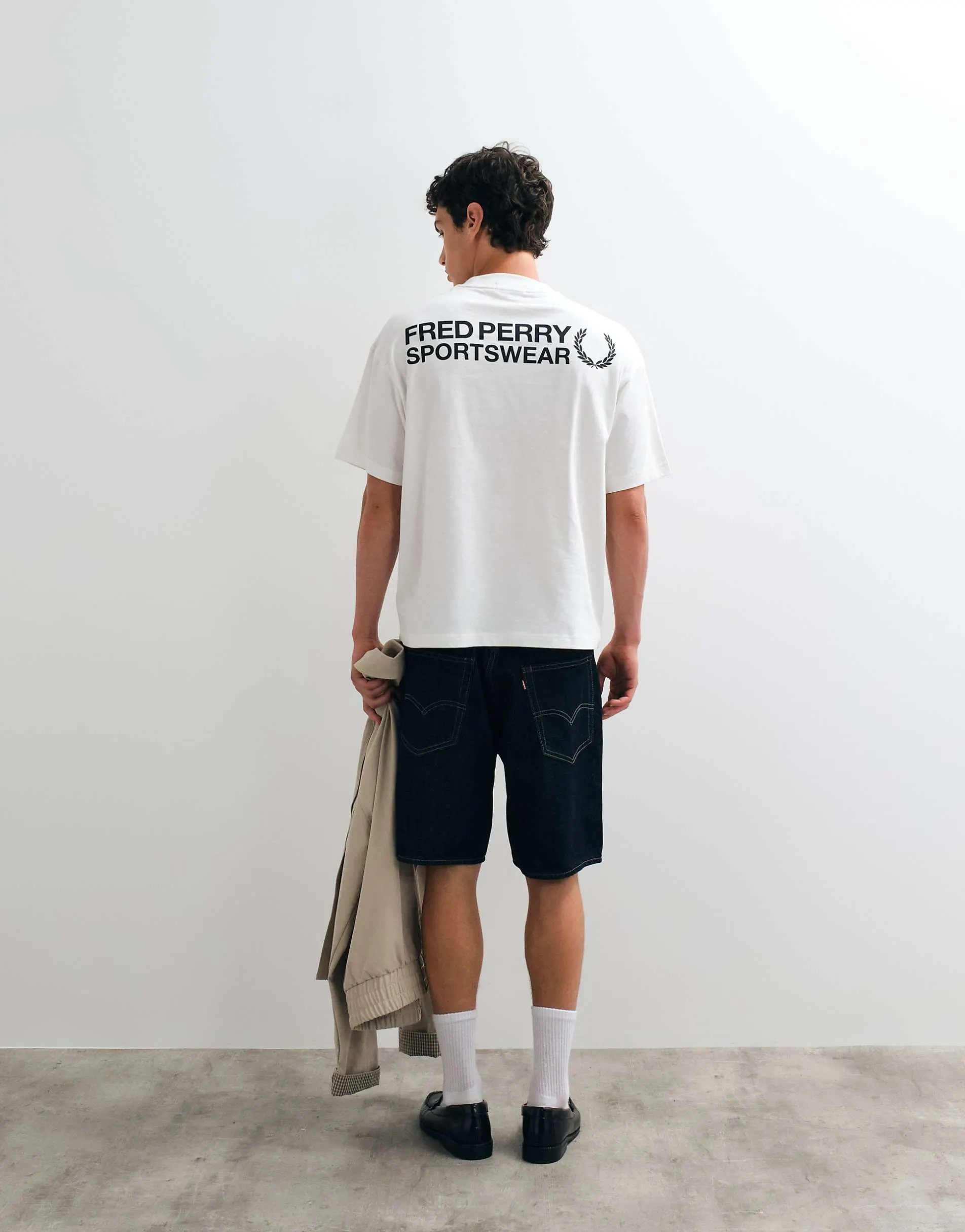 Fred Perry sportswear logo back graphic t-shirt in white