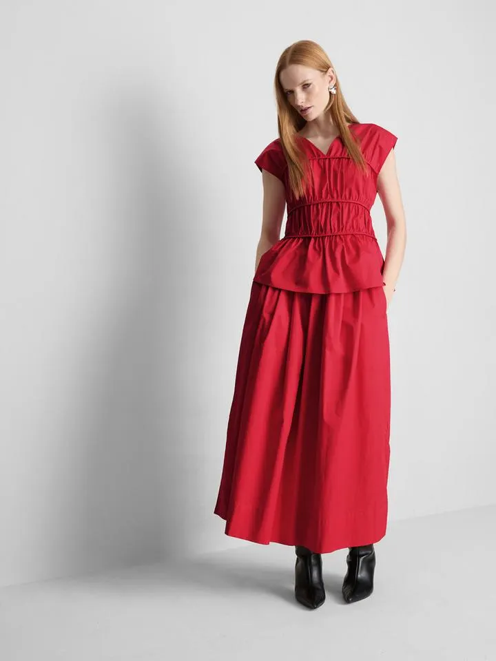 Jupe mi-longue évasée en coton The Edit