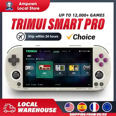 Trimui Smart Pro Handheld Game Console 4.96'' IPS Screen Linux System Joystick RGB Lighting Trimui Retro Video Game Console Gift