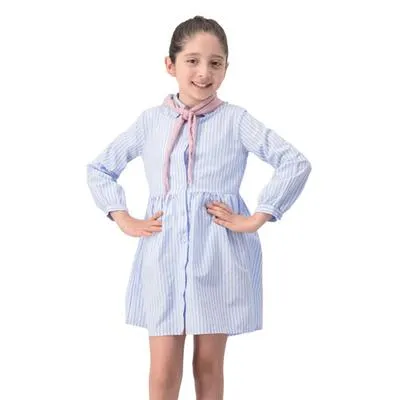 Vestido Fantastic Niña de Manga Larga a Rayas