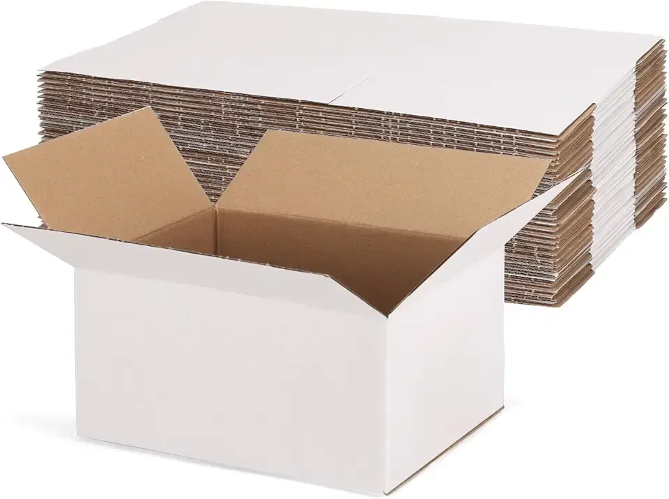 Rempry 30 Pack 8x6x4 Shipping Boxes White, Small Corrugated Cardboard Box for Mailing, Packaging Small Business, Kraft Mailer Gift Boxes