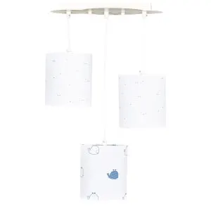 Suspension lumineuse en coton blanc