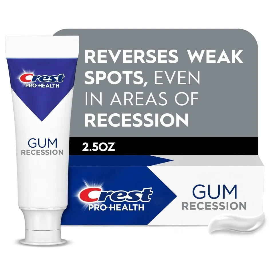 Crest Pro-Health Gum Recession Toothpaste 2.5 oz - Anticavity, Antibacterial Flouride Toothpaste, Clinically Proven, Gum Protection even in areas of recession