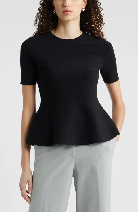 Nordstrom Short Sleeve Peplum Sweater