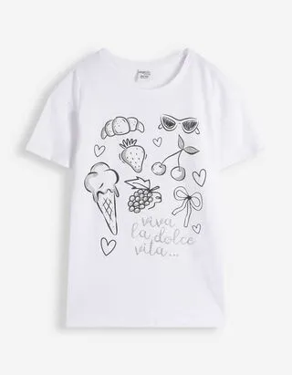 T-shirt - Stampa frontale - bianco