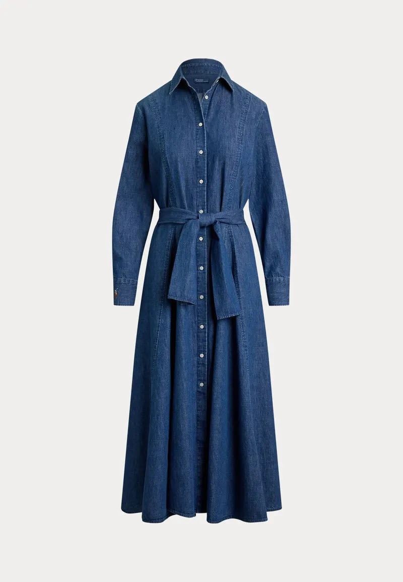 CHAMBRAY TIE WAIST SHIRTDRESS - Skjortekjole - chambray blue