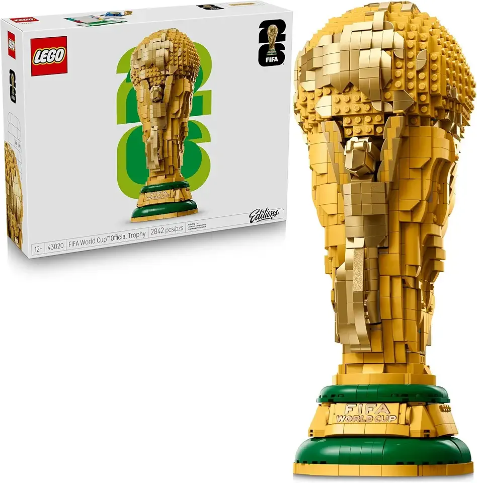 Editions FIFA World Cup Official Trophy Building Set - Kit for Display in Bedroom, Home Office, Book Shelf - Soccer Fans Collectible - with World Cup 2026 Minifigure - Gift for Fans - 43020