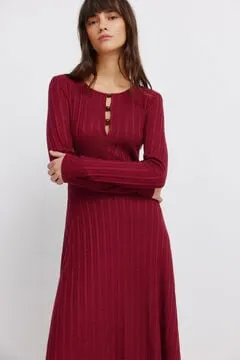 Vestido midi punto rojo