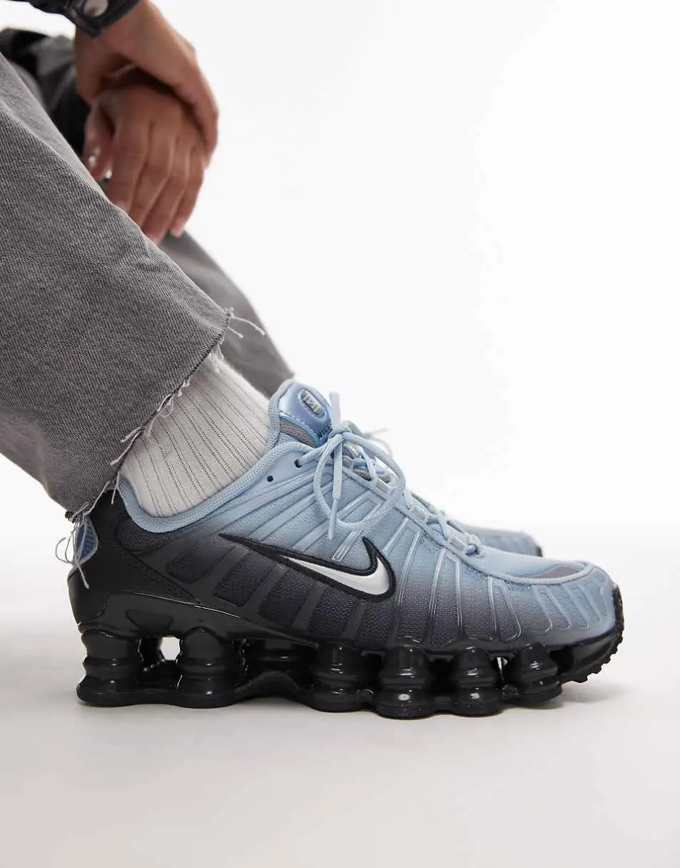 Nike Shox TL unisex trainers in black and light blue
