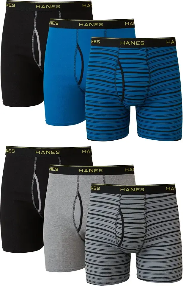 mens Underwear Boxer Briefs Pack, Cool & Breathable Cotton Moisture-wicking Underwear for Men, No Ride Up