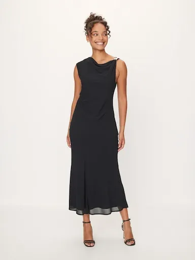 Amanda Gold Trim Midi Dress
