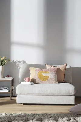 Modulair bankelement Duncan - 112 cm Lichtgrijs/beige