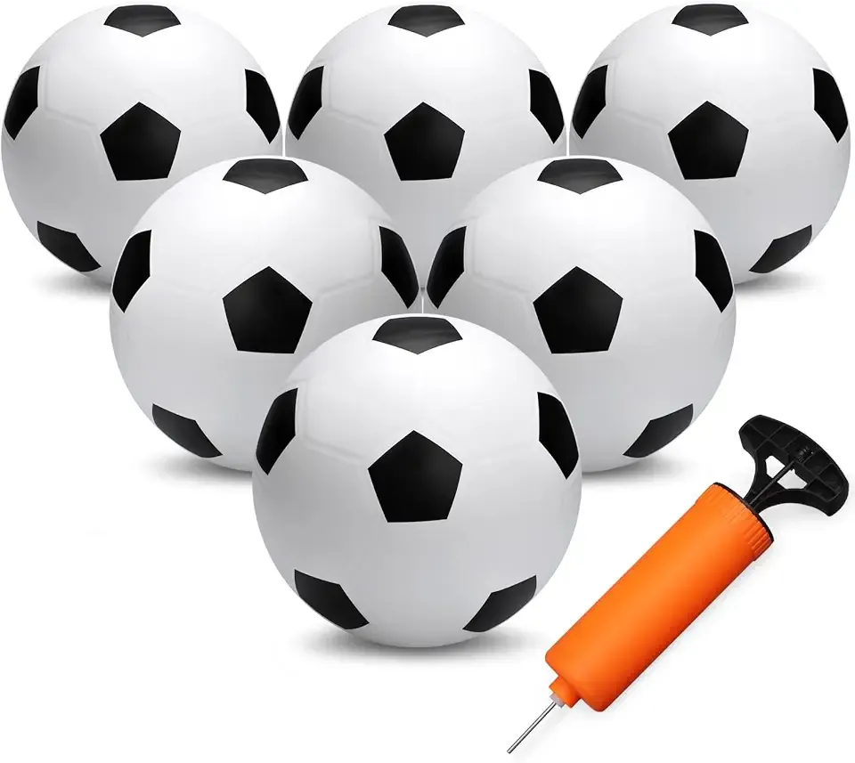 6 Inch Mini Soccer Balls for Kids Toddler, Small Soccer for Mini Goal Hoop, KickBall Soft Footballs Sport Game for Indoor Outdoor Playground Beach, Pool Ball with Pump For Inflatables Float - 6PCS