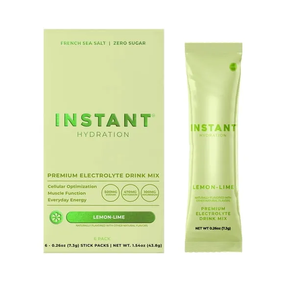 Rollback, Instant Hydration Sugar Free Electrolyte Powder, Lemon Lime, 6 Sticks, $7.97, Was $8.97