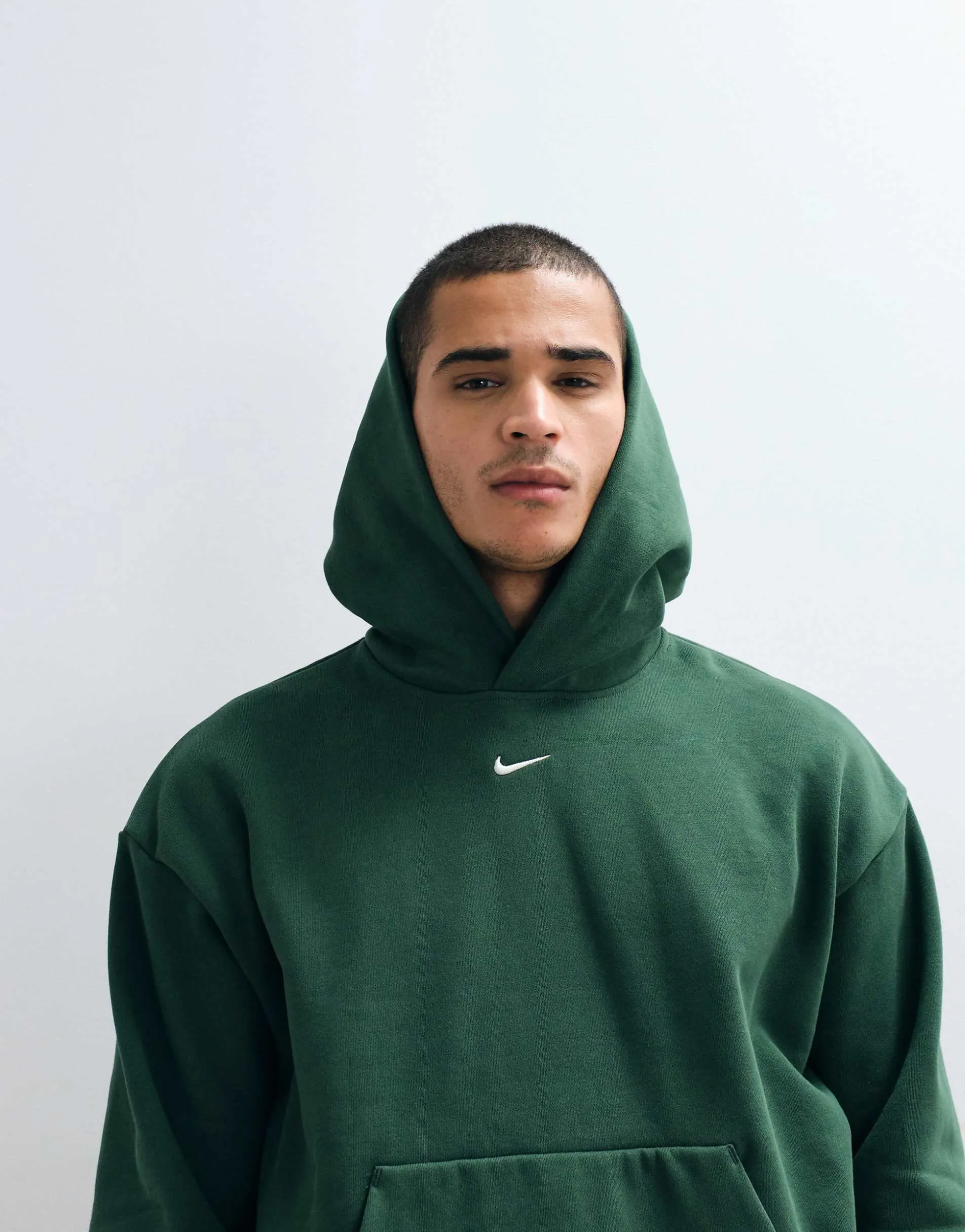 Nike Solo Fleece oversized fleece hoodie in dark green