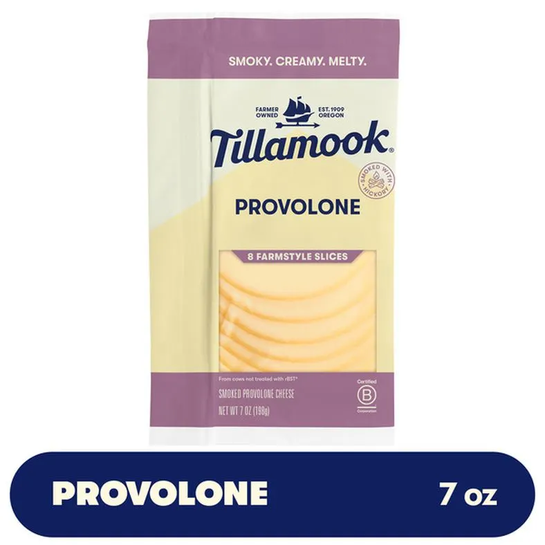 Tillamook Farmstyle Provolone Cheese Slices, 7oz, 8ct