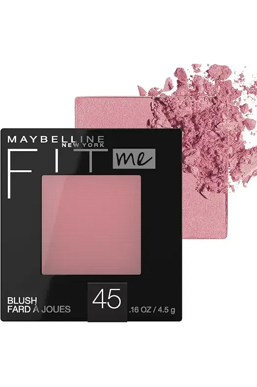 Fit Me Blush, Lightweight, Smooth, Blendable, Long-lasting All-Day Face Enhancing Makeup Color, Plum, 1 Count