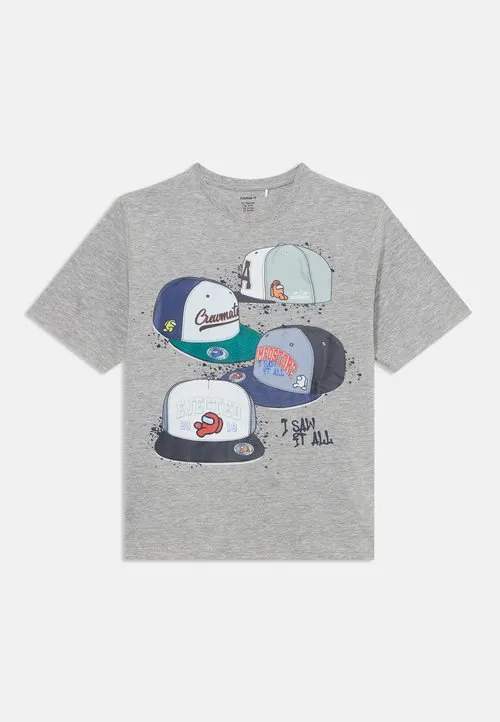 NKMALBI AMONGUS - T-shirts med print - grey melange