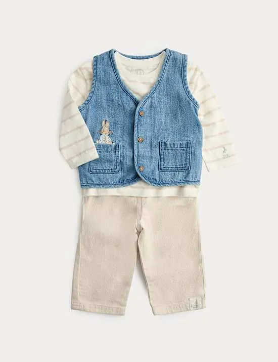 3-teiliges Peter Rabbit™-Outfit mit Weste (0 Monate–3 Jahre)