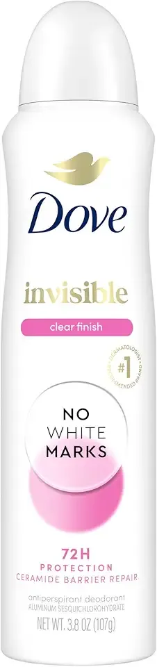 Dove Advanced Care Antiperspirant Deodorant Spray Clear Finish Invisible antiperspirant deodorant tested on 100 colors 72-hour odor and sweat protection with Pro-Ceramide technology 3.8 oz